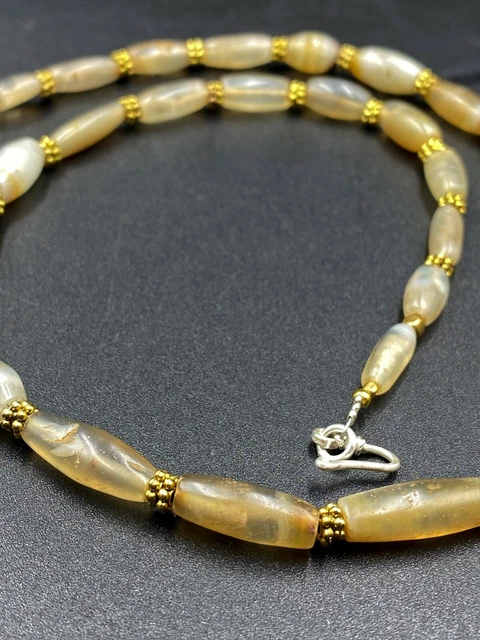 OLD Beads Antique Trade Jewelry Agate Necklace Ancient Antiquities Burmese 4