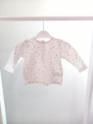 Baby Girls 3-6 Months White Long Sleeve Top T-shirt Fairy Wand Stars Pretty Cute