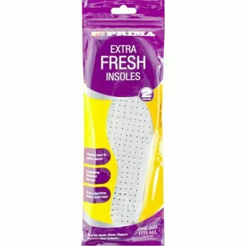 2 Pair Pack Fleece Thermal Extra Fresh Comfort Insoles Shoe Care Boot Inside Pad