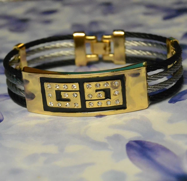 Bracelet Main Dolly-Bijoux - Plaqué Or 18K Avec Marquise Rubis Cz Et Diamants - Neuf