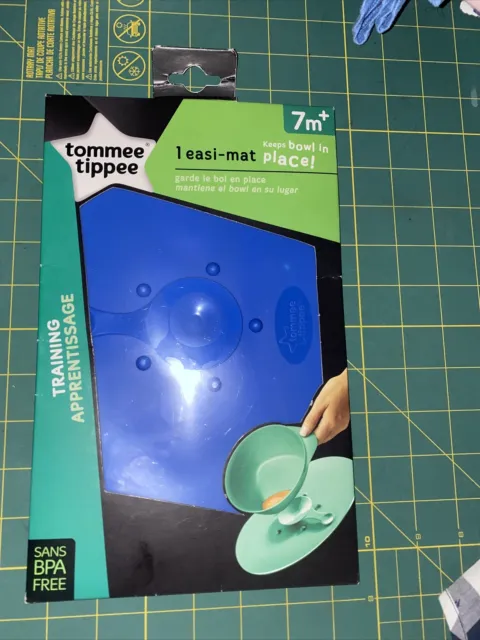 Tommee Tippee Easi-Mat Blue Training Feeding Bowl In Place Suction Prevents Mess