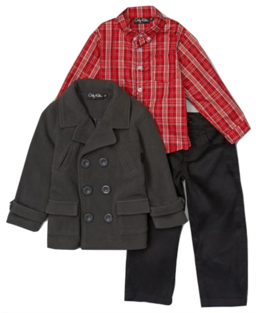SET CAPPOTTO, PANTALONI E CAMICIA RAGAZZI 12MTHS - Nuovo
