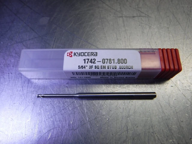 Kyocera 5/64" 3 Flute Carbide Endmill 1/8" Shank 1742-0781.800 (LOC3382)