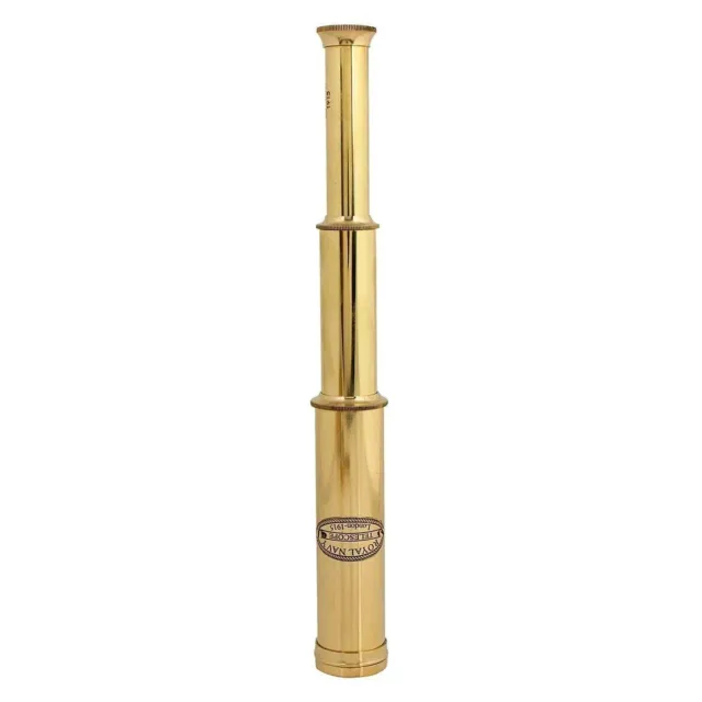 Royal Navy 12 Inch Pocket Brass Antique Style Vintage Telescope New Year Gift