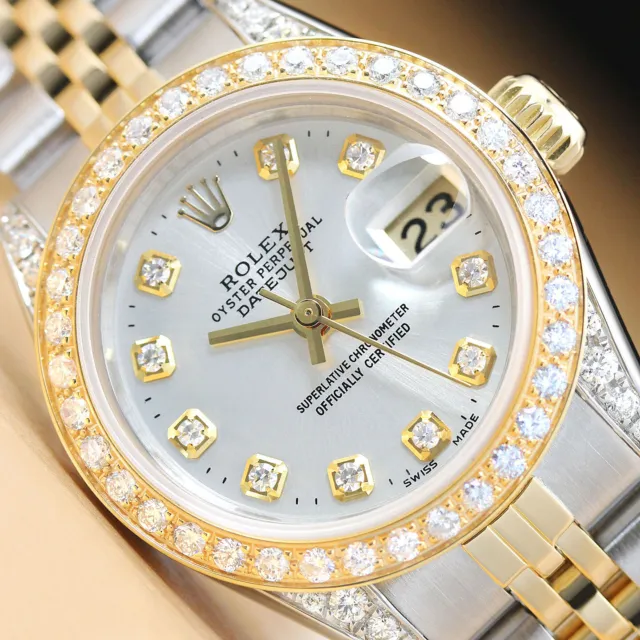 Donna Rolex Datejust Bicolore 18K Oro Giallo Diamante & Acciaio Quickset
