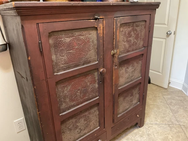 Early Red painted pie safe