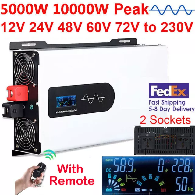 8000W 10000W 12000W Power Pure Sine Wave Solar Inverter 12V 24V 48V 60V to 240V