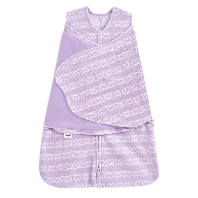 HALO Micro-Fleece Sleepsack Swaddle for Newborns - Heartline - W5B