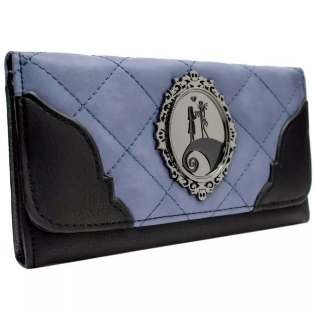 New Official Nightmare Before Christmas Jack & Sally Holding Hands Trifold Purse