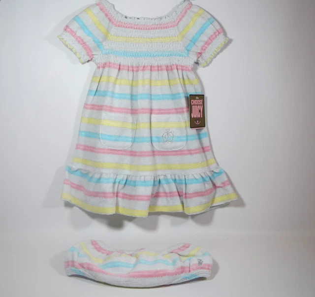 JUICY COUTURE Baby Girls Pink Yellow Dress & Pants Set Size Age 18 - 24 Months