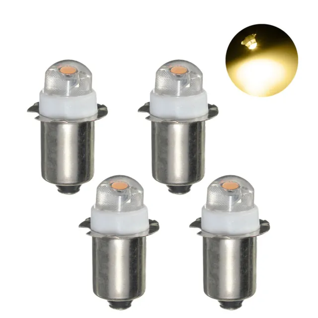 4 Pack 3V P13.5S 0.5W Led Bulbs Fit Torch Work Light Flashlight 3000K