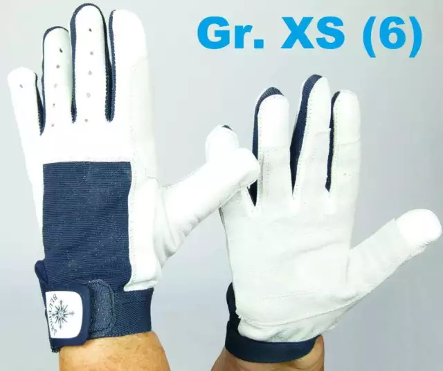 BluePort Arbeitshandschuhe Segelhandschuhe Gr. XS (6) Leder Stretch Handschuhe