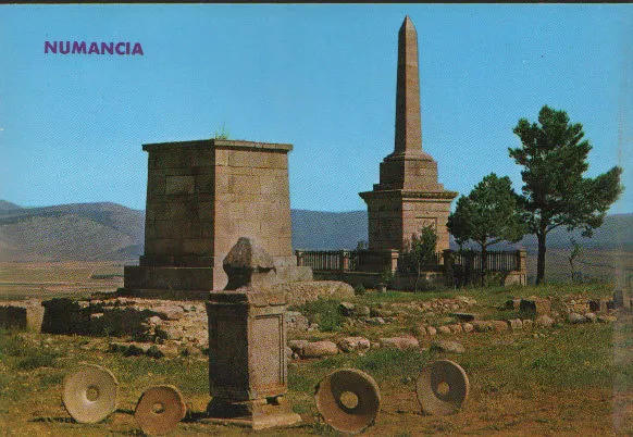 Antigua Postal Numancia Molinos Celtiberos Y Obelisco Soria Postcard     Cc01501