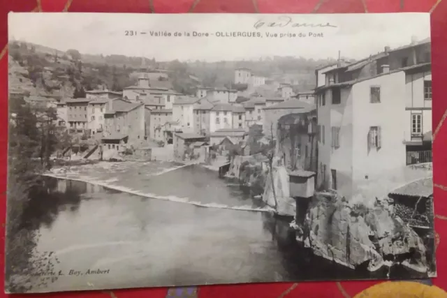 Cpa 63  OLLIERGUES VALLÉE DE LA DORÉ VUE PRISE DU PONT VOYAGÉE . Parfait ETAT