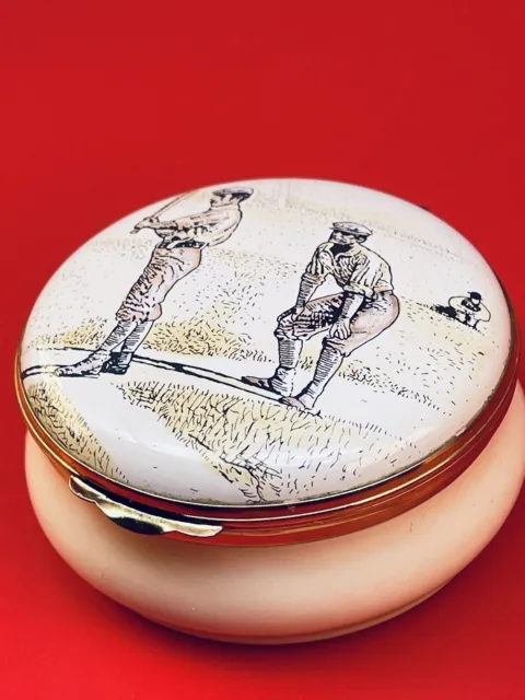 Crummles & Co England Trinket Box MLB Baseball Players Practicing Eakins Rare!!!