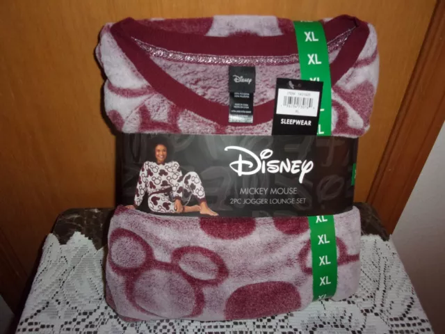 ⚡️Disney Mickey Mouse Women’s 2pc Jogger Lounge Set - Red (Medium)