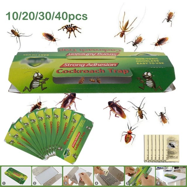 Pc Insect Trap 10-40PC COCKROACH INSECT Glue Trap Carpet Ant Flea Bed Bug Trap Catcher ...