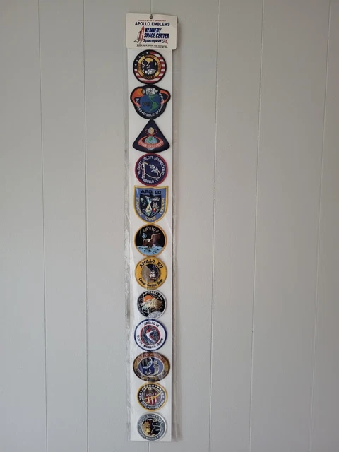 New Vintage Patch Set Of 12 Apollo Emblems Kennedy Space Center 3" NASA.