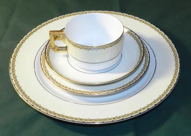 4 pc PLACE SETTING Heinrich & Company Albany Greek Key Schleiger 107 replacement