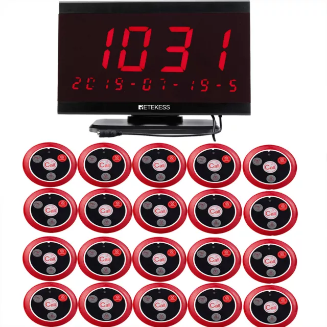Retekess TD105 Restaurant Pager Calling System Host Displayer 20 Buttons Clinic
