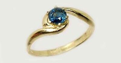 Blue Sapphire Gold Ring ½ct Antique 19thC Medieval Ecclesiastic Heaven Pope 14kt 2