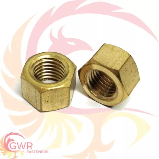 1/4" 5/16" 3/8" 7/16" M8 M10 UNC UNF Imperial Brass Manifold Nuts - Exhaust