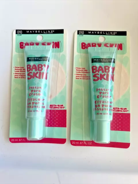 Lot of 2 Maybelline New York Baby Skin Instant Pore Eraser Primer 0.67 oz