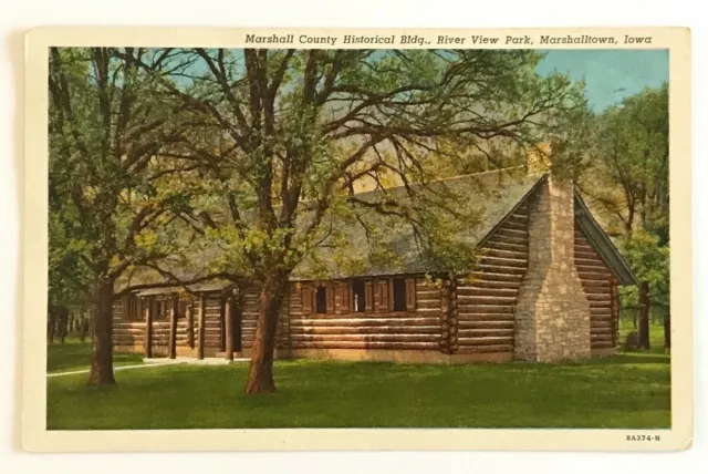 IA Postcard Marshall County Historical Building - Marshalltown, Iowa 1949 vtg B7