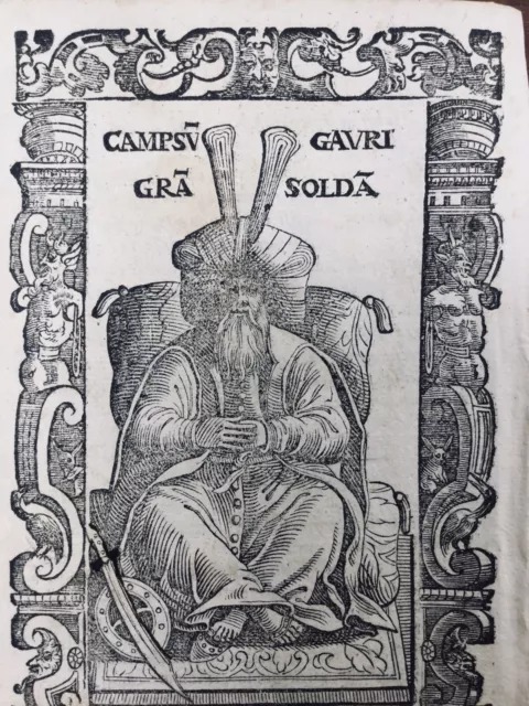 Sultan Kansou el Gouri Le Caire en 1598 Égypte Rare Gravure sur Bois Vecellio 3