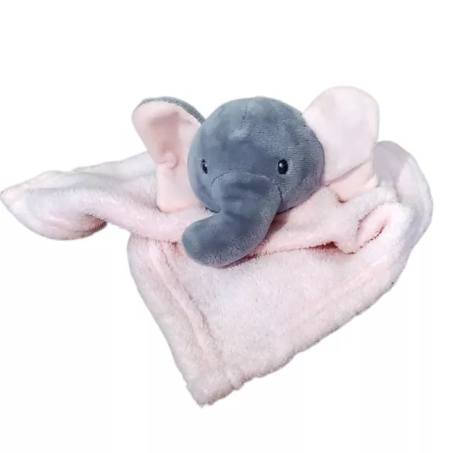 Baby Lovey Elephant Lovey Gray Pink Polyester Fleece Baby Security Blanket 12x12