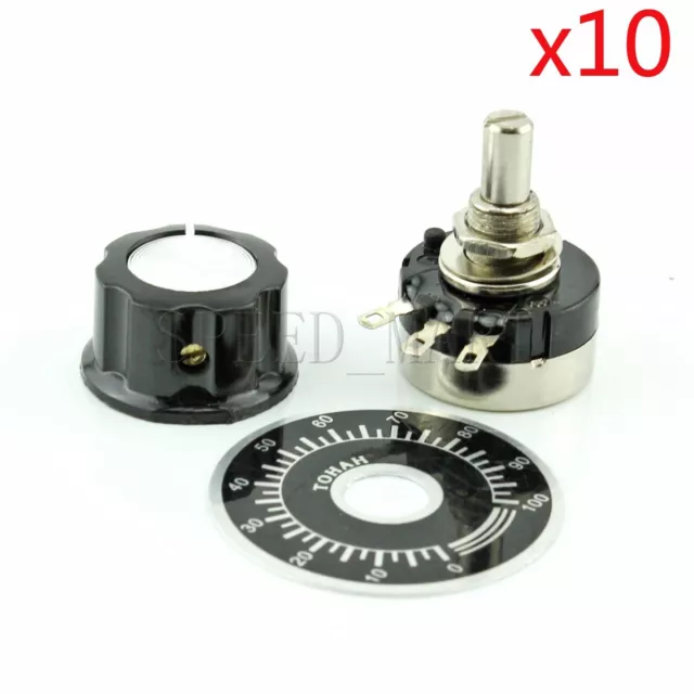 10set RV24YN 20S B100K B104 Single-turn Potentiometer and MF-A03 Bakelite Knob