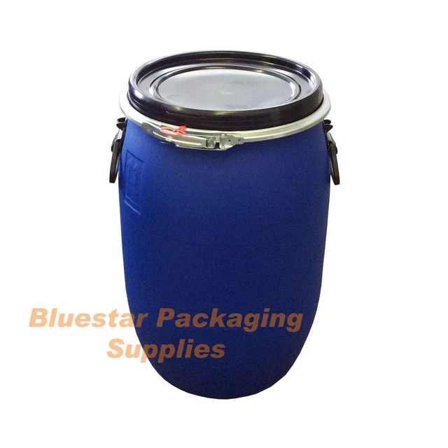 30L LITRE OPEN Top Plastic Storage Drum Barrel Keg With Lid Food Grade