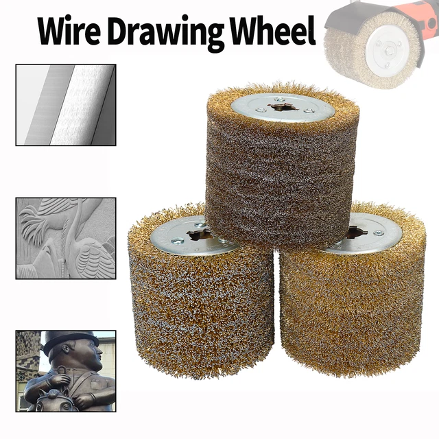 4 Inch Copper Coated Steel Wire Drawing Polishing Wheel Clean Removal Rust Tool