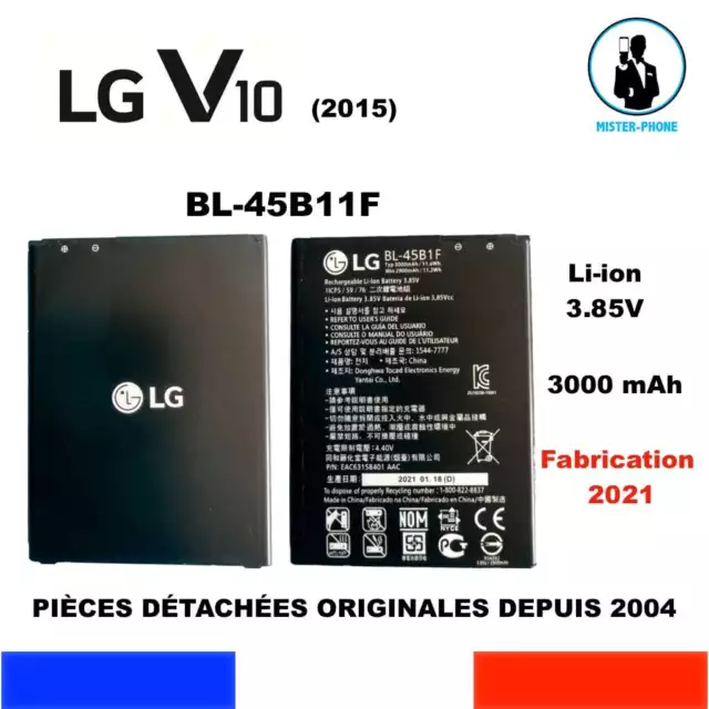 BATTERIE ORIGINALE LG V10 LTE  BL-45B1F 3000mAh H960A H961S RS987 H901 H900 OEM