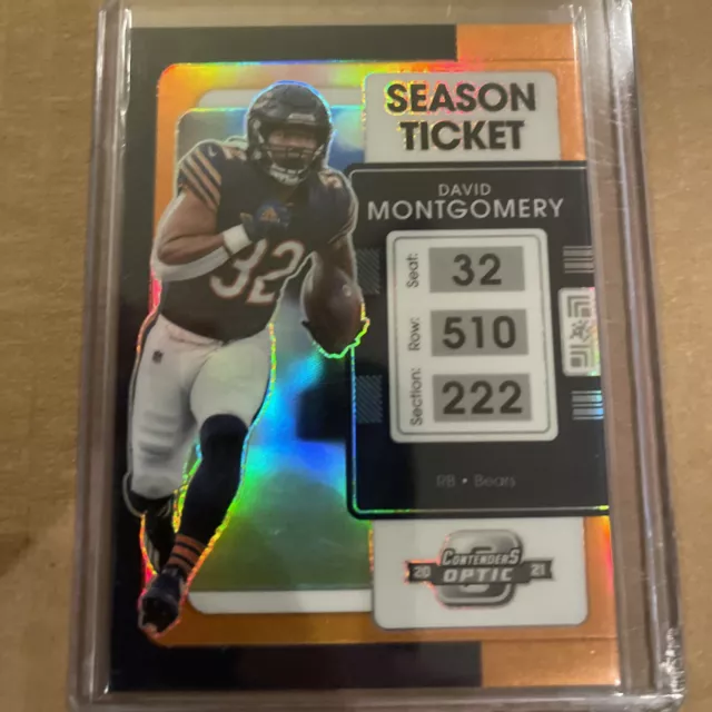 2021 PANINI CONTENDERS OPTIC DAVID MONTGOMERY SEASON TICKET Orange Prizm /50