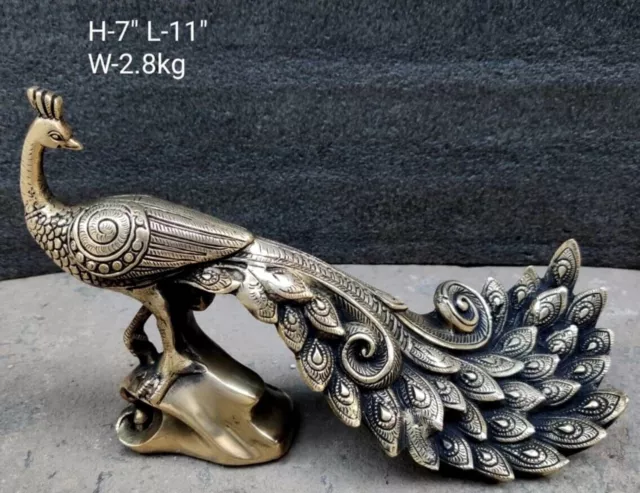 Peacock Shape Statue Victorian Style Handmade Brass Figurine Home Décor Figure