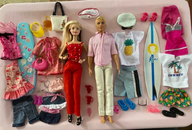 Barbie Fashionista 2015 & Ken Dolls & Clothes Bundle