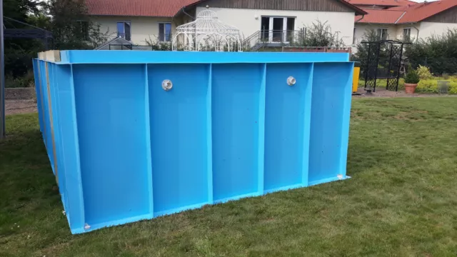 Pool aus Polypropylen 5 mm geschweißt 400x270x120 cm Einbauschwimmbecken blau