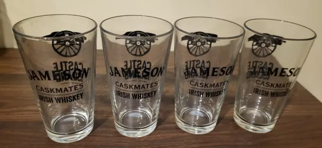 4 Jameson Caskmates Irish Whiskey Castle Island Pint Beer Glasses Cannon Boston 3