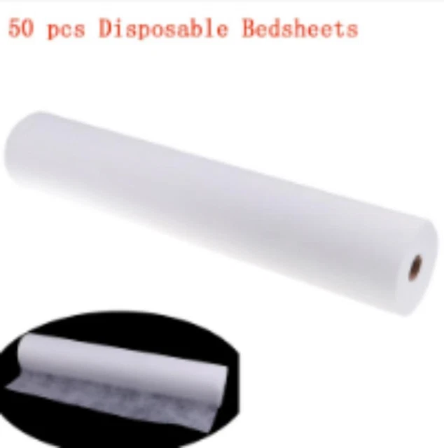Sábanas desechables con rollo de mesa de masaje perforado 50 un. para tatuaje blanco