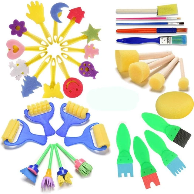 FUQUN Éponges De Peinture, Early Learning Enfants Art & Craft 35 Pièces Peinture