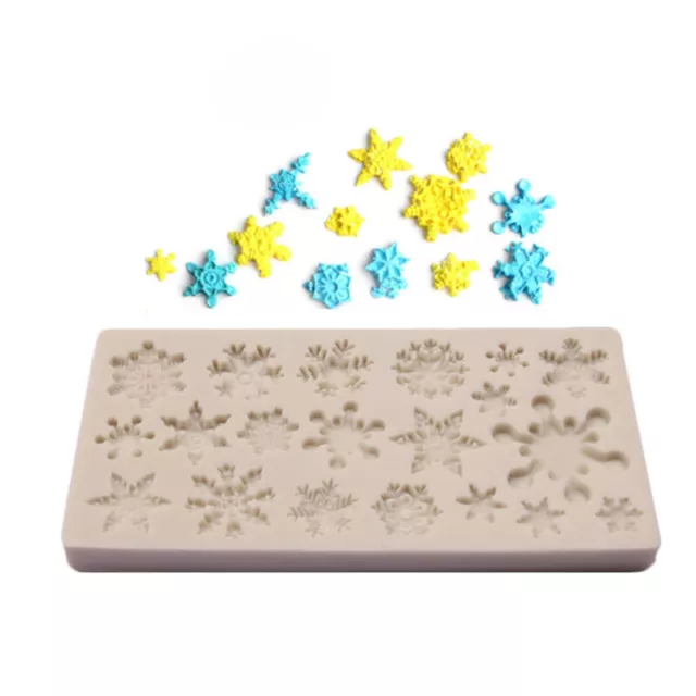 Christmas Snowflake Silicone Fondant Mold Cake Decorating Border Baking Mould-wf