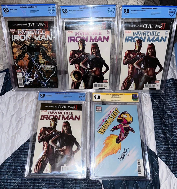 The Invincible Iron Man #7 #9 / Ironheart #1 SY / CBCS / CGC 9.8 Key Comic Lot!