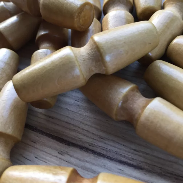 PAQUETE DE 5 TOGGLE - PALANCAS/BOTONES DE MADERA - RANURADAS Y LACADAS. P&P gratis del Reino Unido