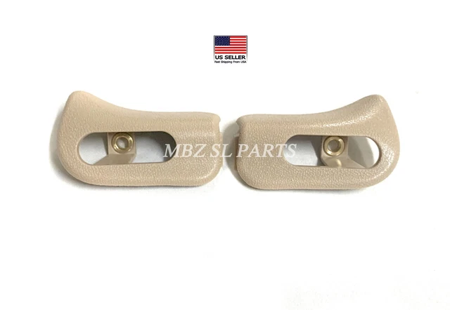 Pair Of Black Sun Visor Holder Cap Covers For Mercedes SL R129 - 2 Pieces New