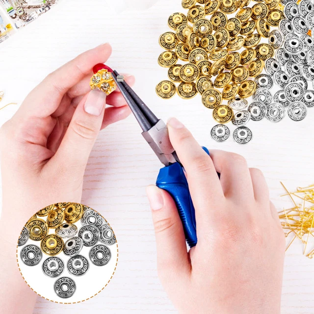 100 pcs Legierung Halskette Armband DIY Charms Round Form Schmuck Spacer Perlen