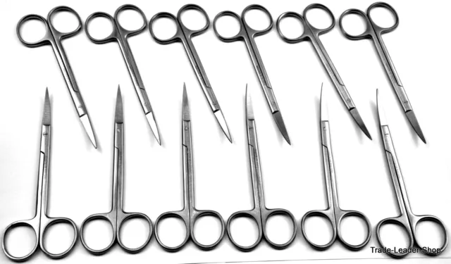 12er Set Iris Curved Point, Surgical Scissors ca.12 CM Ce NATRA