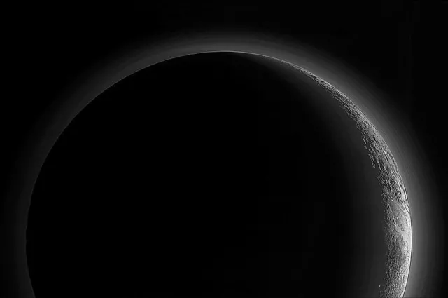 NASA PLUTO CRESCENT NEW HORIZONS 8x12 SILVER HALIDE PHOTO PRINT