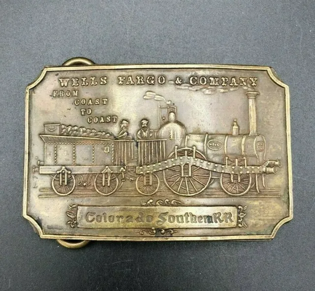 Vintage antike Reproduktion Gürtelschnalle Colorado Southern Railroad Tiffany AJ Nash