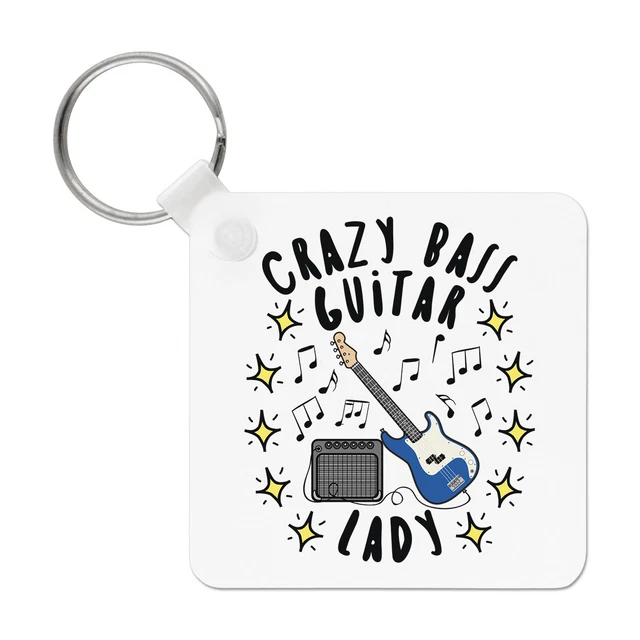 Crazy Bass Guitare Lady Stars Porte-Clés Maman Mothers Jour Copine Drôle